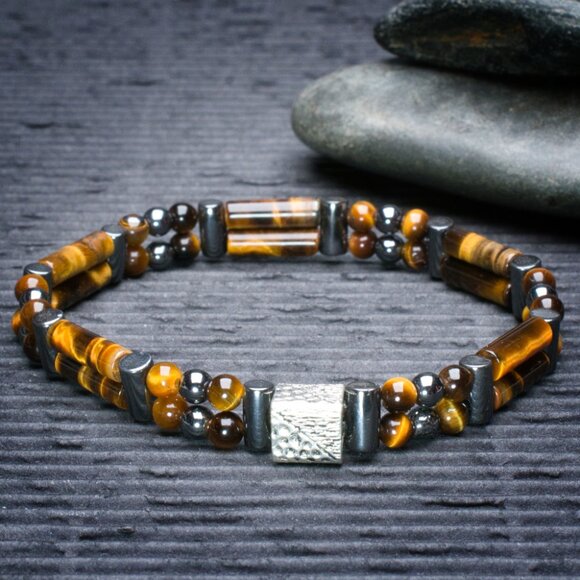 Gold Tiger Eye Double Power Bracelet - Picture 1 of 3